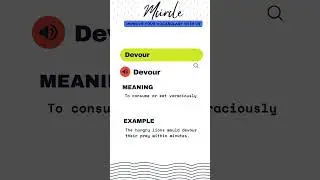 Meaning of Word  DEVOUR #shortvideo #english #learning