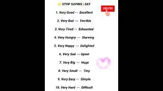 STOP Saying These Words! Use These Instead 🔥| English Speaking | Daily Use #EnglishSpeaking