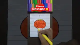 Easy Lamp Drawing 🏮🎨 #shorts #drawing #easy #viral #trending