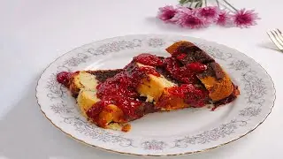 كيك فانيلا بصوص الفراولة المنزلي