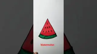 Simple drawing 🍉 watermelon for kids | Watermalon easy drawing for kids #begginers #shorts #tranding