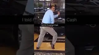 Car salesman gets happy for being paid in cash
