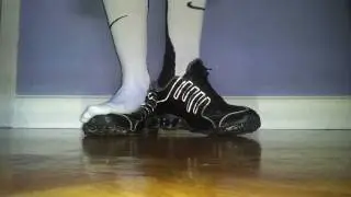 Nike Shox NZ black with soccer socks Nike