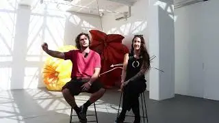 A yarn with two of the exhibiting artists from Floracion De Corazon exhibition