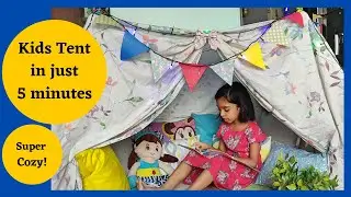 How to make a tent house for kids in just 5 minutes | Tent decorating ideas | Home activity for kids