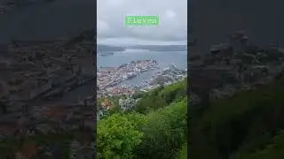 Bergen city view from mount Fl&oslash;yen , Norway