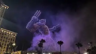 Deadpool and Wolverine Drone show. Comic con