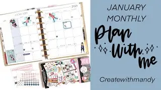 Plan with Me // January 2021 Monthly Spread // The Happy Planner