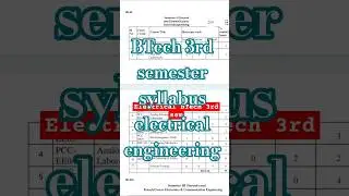 Btech 3rd semester electrical engineering syllabus #electrical #engineering #bue_ee  #shailendra_ee