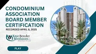Condo Board Member Certification | Recorded April 8, 2025