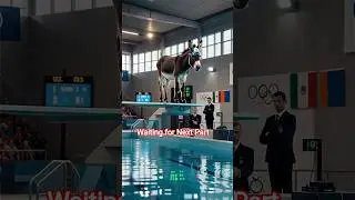 Donkey Diving Olympics 🤣#animals #wrestling #funny #trending #youtubeshort