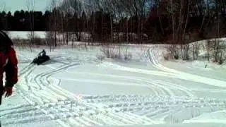 Snowmobiling with friends.
