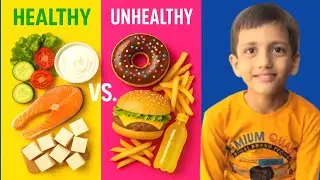 Healthy Food vs Junk Food | Easy English Sentences for Kids 🍎 Eat Healthy, Simple English Sentences.
