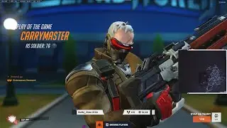 POTG! 18500 DMG! GALE INSANE SOLDIER 76 SEASON 6 TOP 500 GAMEPLAY OVERWATCH 2