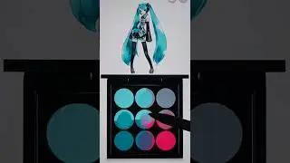 Hatsune Miku makeup palette #makeup #makeuppalette #charactermakeup #hatsunemiku #miku #vocaloid