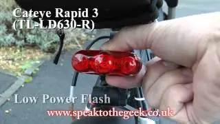 Cateye Uno and Rapid 3 Bike Lights
