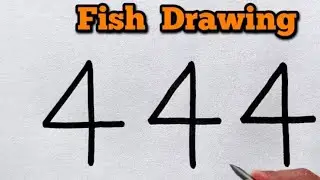How to Draw a Cute Fish Using Number 4 | Easy & Fun Drawing Trick for Beginners