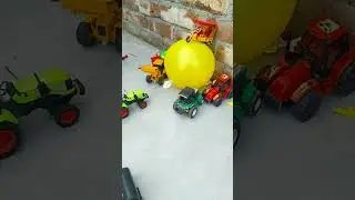 Balloon and Mini Tractors #shorts #balloon #ytshorts #jcb