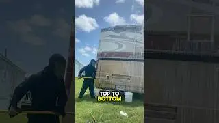 Сколько времени занимает мойка автодома? #автодом #детейлинг #работа на стороне #мойкаподдавление...
