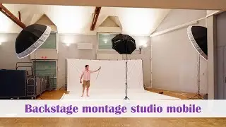 Montage et installation d'un studio photo mobile - timelapse backstage video of photo studio setup