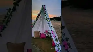 Beach decor outdoor shoot pre wedding photo shoot decor