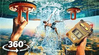 360&deg; Fall from Sky High Swimming Pool VR 360 Video 4k ultra hd