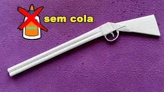 Origami arminha | Como fazer arma de papel sem cola | Manualidades con papel