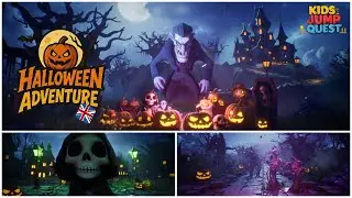 Kids Jump Quest: Halloween Adventure |  Immersive Warm-Up for Kids | Brain Break | PE Game