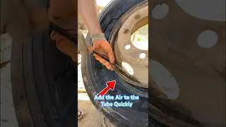 Tip for Add the Air to the tube quickly. #tools #tips #asmr #repair #skills #shorts