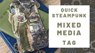 Quick Steampunk Tag using Mitform Castings, Lindy's Squirts and Tim Holtz Texture Fades