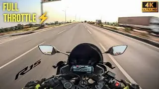 YAMAHA R15 V3 ⚡ FULL THROTTLE SOLO CRUISE ON HIGHWAY || R15 V3 FULL POWER TEST 🚀 #r15v3  #motovlog