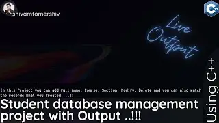 Student database management project with Output | Student database management | shivamtomershiv