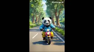 A Panda riding motorcycle #shortsvideo #shorts #youtubeshort