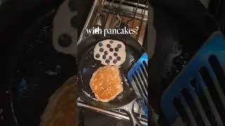 blueberry pancakes? Yes! #shorts #breakfast #pancake #castironcooking #breakfastrecipe #obsessed