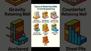 Basic knowledge for Civil Engineering | Types of Retaining Walls in Civil Engineering | #Shorts