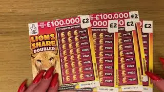 New Scratchcards! 🦁 Lions Share Doubler Scratchcards, 100K Jackpot, UK National Lottery June 2021