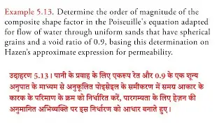 Determine the order of magnitude of the composite shape factor in the Poiseuille's equation adapted