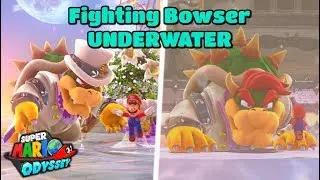 Fighting Bowser UNDERWATER! (Flooded Cloud Kingdom Boss Arena) - Super Mario Odyssey