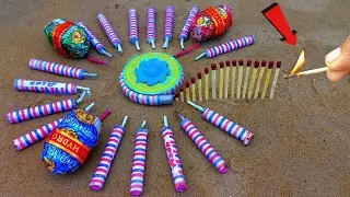 matchstick chain reaction domino vs diwali crackers amazing experiment video