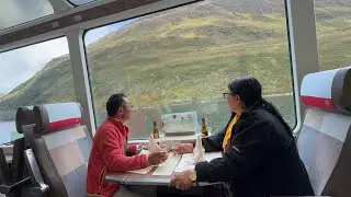 Swiss Scenic Glacier Express train ride with Mom & Dad from Chur to Zermatt.