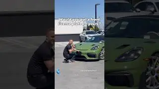 POV: Installing front license plate on a New 718 Spyder RS! #718spyder #porsche #painttosample #