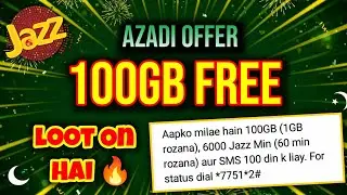 Jazz Azadi Offer 2025 &ndash; 100GB FREE Internet + 6000 Minutes 💥 (Hidden Trick!)