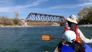 Autumn canoeing the Bow River, Calgary