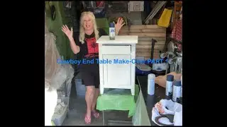 Dumpster dive COWBOY END TABLE Make-over Part 1: I paint an ordinary end table with a Cowboy motif