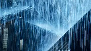 Heavy Rain Sounds for Sleeping - Insomnia Relief with Stormy Rain & Thunder on a Tin Roof