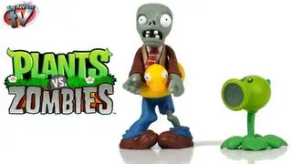 Plants vs Zombies Fun-Dead Ducky Tube Zombie & Peashooter Figures Toy Review, Jazwares