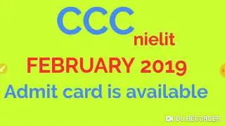 Ccc February admit card 2019||