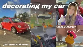 GIVING MY CAR A MAKEOVER!! clean & decorate my car with me!