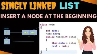 How to insert a Node at the beginning in Singly Linked List - Hindi | Linked List operation JAVA #2