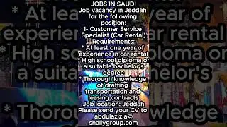 JOBS VACANCY IN SAUDI (JEDDAH) #gulfjobs #viral #jobs #shorts #trending #jobs #saudiarabia #newjobs